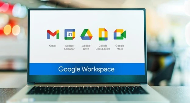 Google Workspace on laptop screen