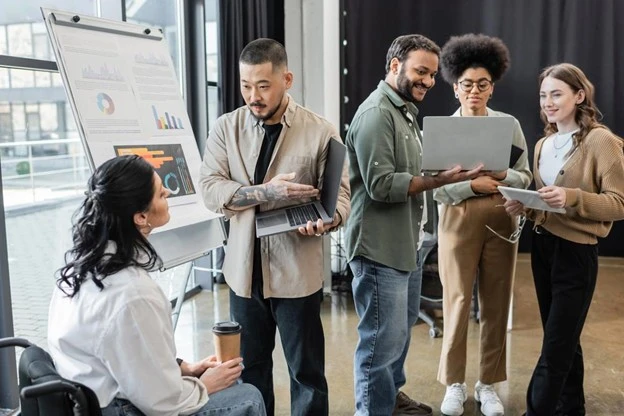 Coworkers in a meeting